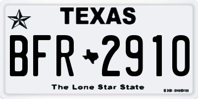 TX license plate BFR2910