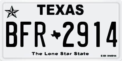 TX license plate BFR2914