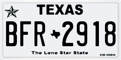TX license plate BFR2918