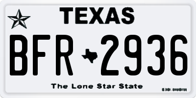 TX license plate BFR2936