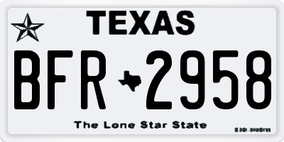 TX license plate BFR2958