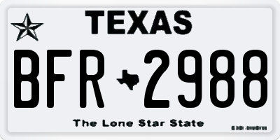 TX license plate BFR2988