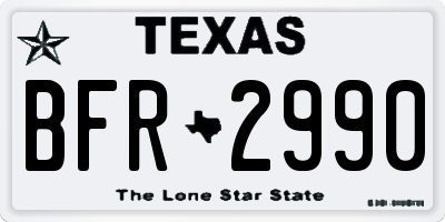 TX license plate BFR2990