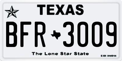 TX license plate BFR3009