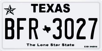 TX license plate BFR3027