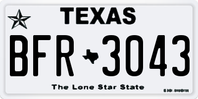 TX license plate BFR3043
