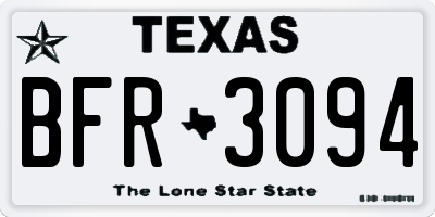 TX license plate BFR3094