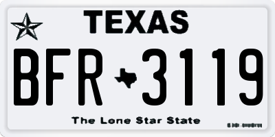 TX license plate BFR3119