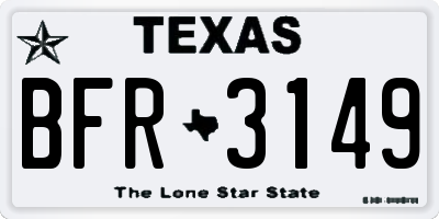 TX license plate BFR3149