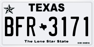 TX license plate BFR3171