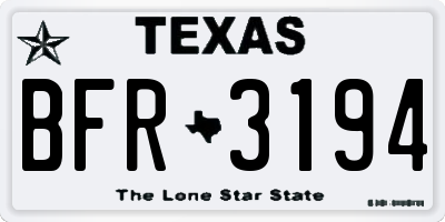 TX license plate BFR3194