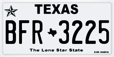 TX license plate BFR3225