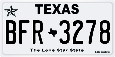 TX license plate BFR3278
