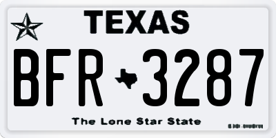 TX license plate BFR3287