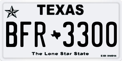 TX license plate BFR3300