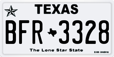 TX license plate BFR3328