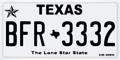 TX license plate BFR3332
