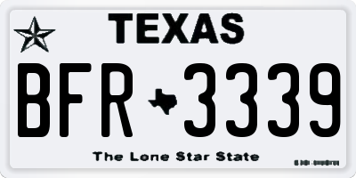TX license plate BFR3339