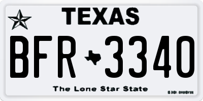 TX license plate BFR3340
