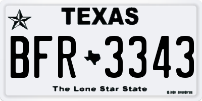 TX license plate BFR3343