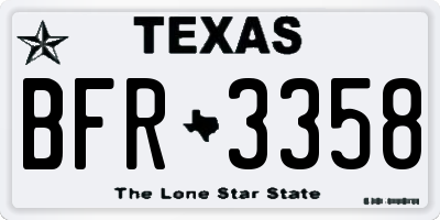 TX license plate BFR3358