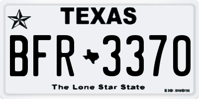 TX license plate BFR3370