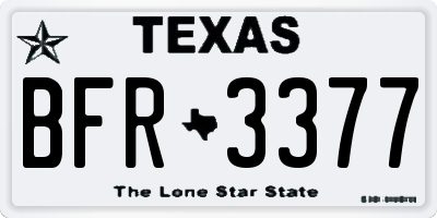 TX license plate BFR3377