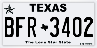 TX license plate BFR3402