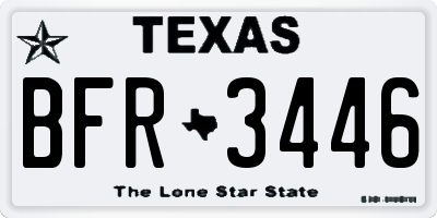 TX license plate BFR3446
