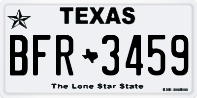 TX license plate BFR3459