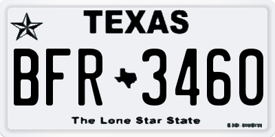 TX license plate BFR3460