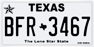 TX license plate BFR3467