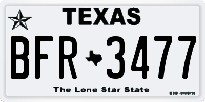 TX license plate BFR3477