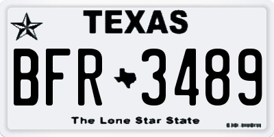 TX license plate BFR3489