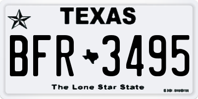 TX license plate BFR3495