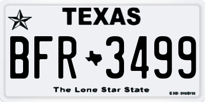 TX license plate BFR3499