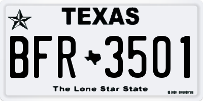 TX license plate BFR3501