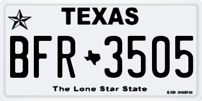 TX license plate BFR3505