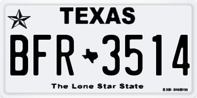 TX license plate BFR3514