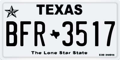 TX license plate BFR3517