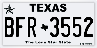 TX license plate BFR3552