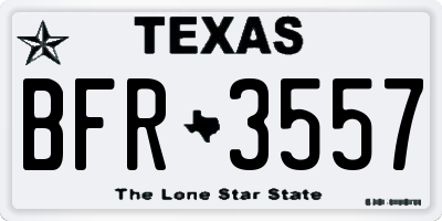 TX license plate BFR3557