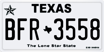 TX license plate BFR3558