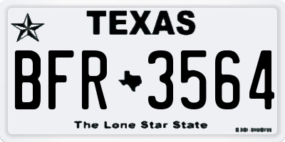 TX license plate BFR3564
