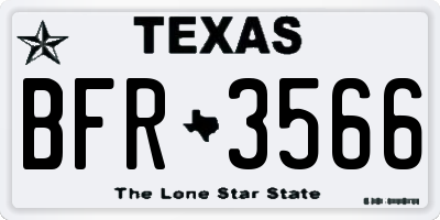 TX license plate BFR3566