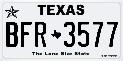 TX license plate BFR3577