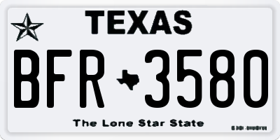TX license plate BFR3580