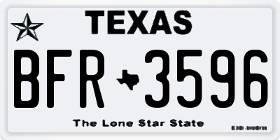 TX license plate BFR3596