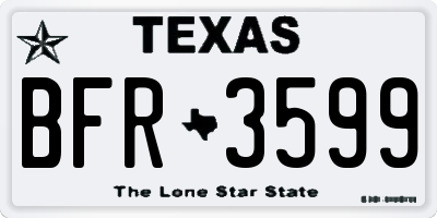 TX license plate BFR3599