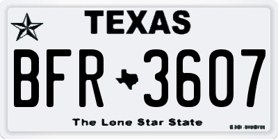 TX license plate BFR3607